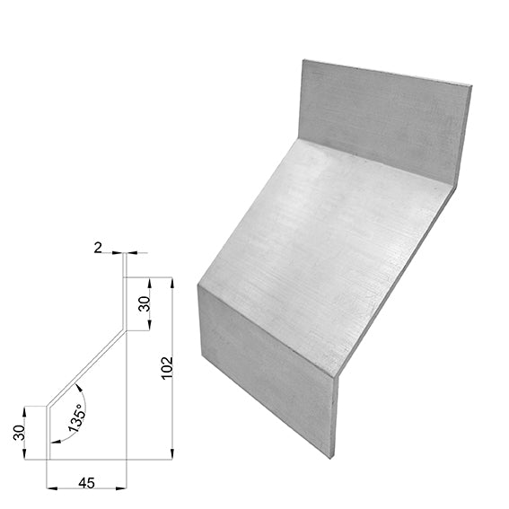 Profilo in alluminio Z, 135°, 3m