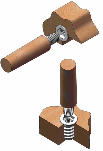 Wood pin. M10x20mm -Zn