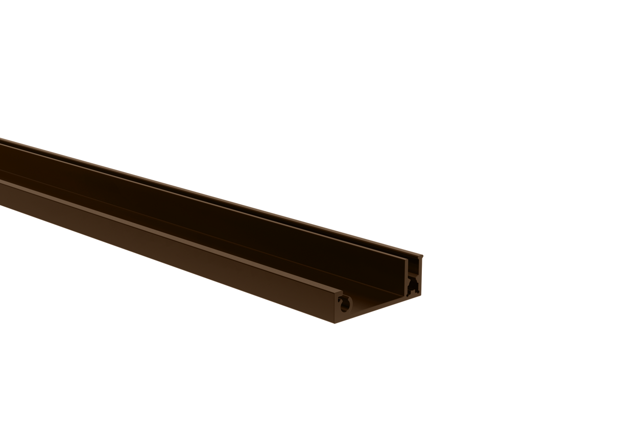 Aluminum fence adapter for fillings - 6000mm cover strip brown