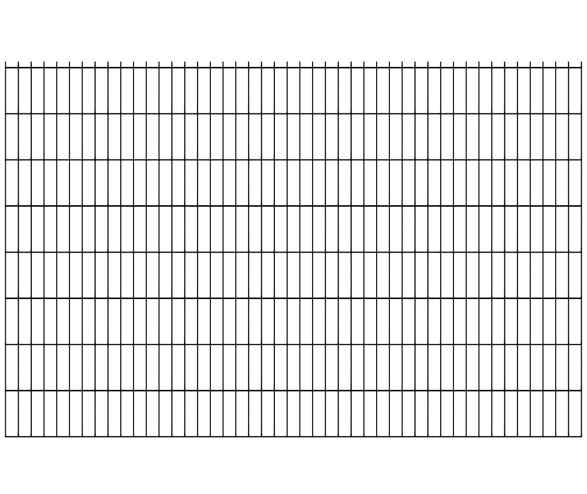 Welded fence panel N2D 2500x1630mm D5/4/5mm black matte