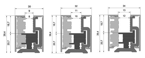 Glazing profile 3m-set with cover 6-8-10mm