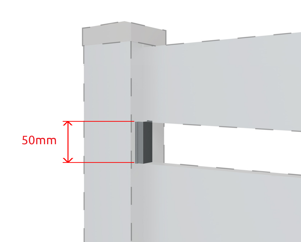 Aluminum spacer bar 50mm anthracite