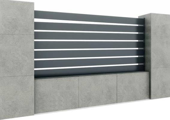 Aluminium Fence assembly with a slat 20x100, 1.2x2m