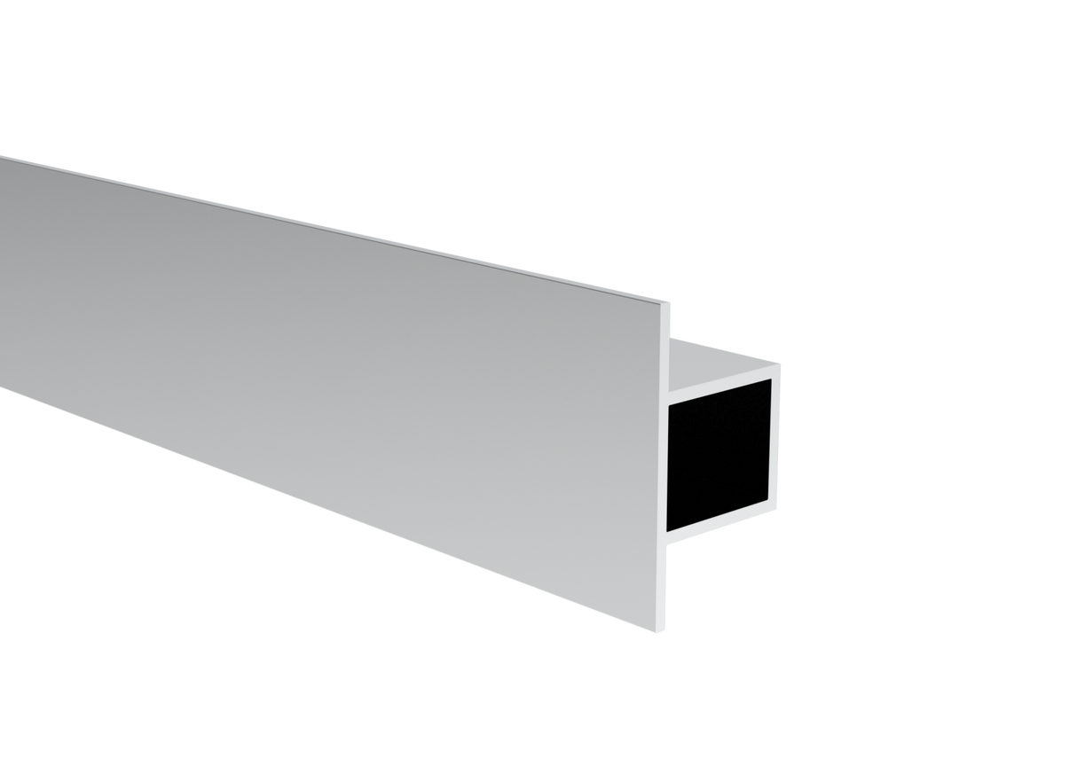 Aluminum T-profile, closed