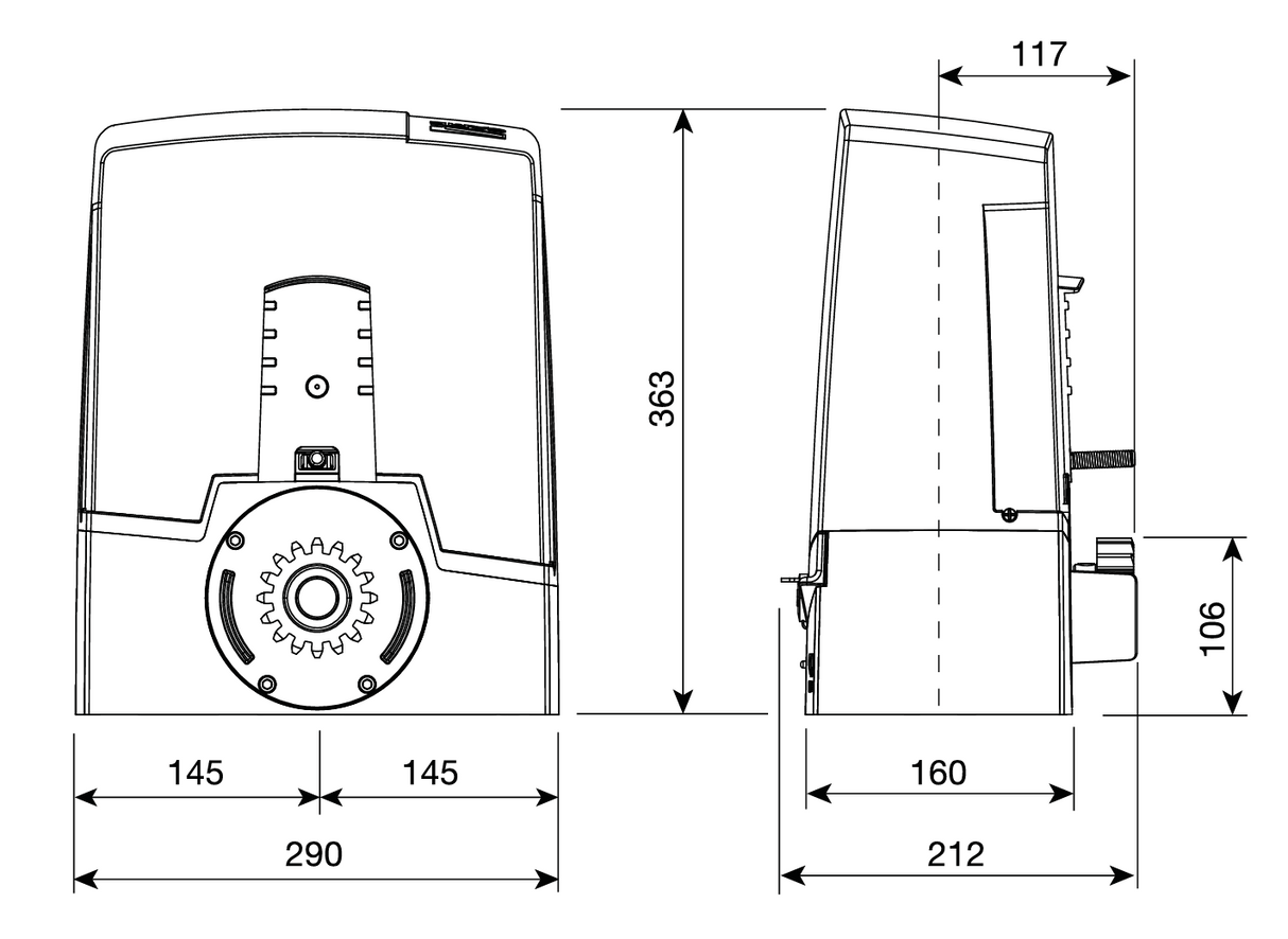 CAME automation for sliding gates, set, max 800kg