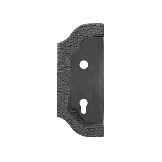 Decorated gate plate -left side, 265x107, t3, a90, D20mm
