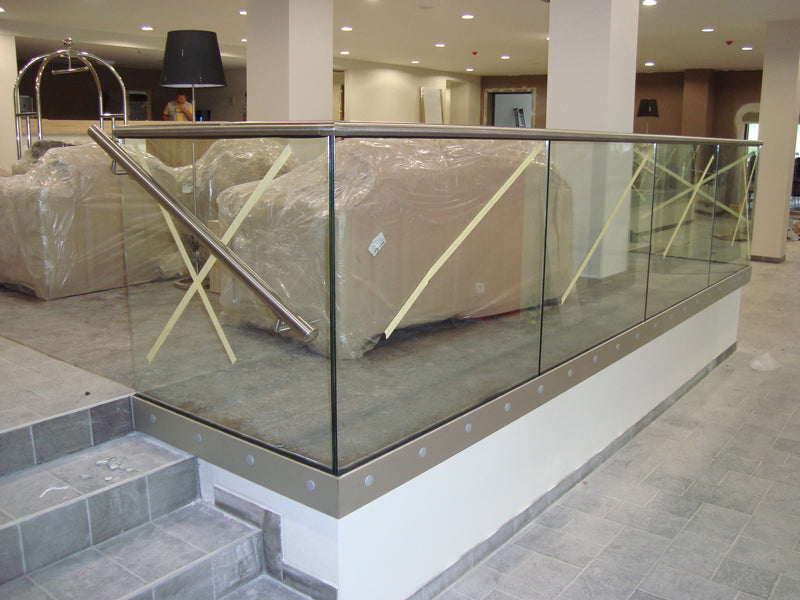 Glass railing, aluminium profile, 2500x1000mm