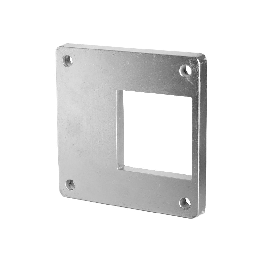 Piastra di riparazione in alluminio eccentrica per palo 100x100 naturale