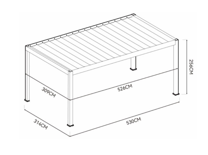 Aluminum carport 5300x3000 R7016