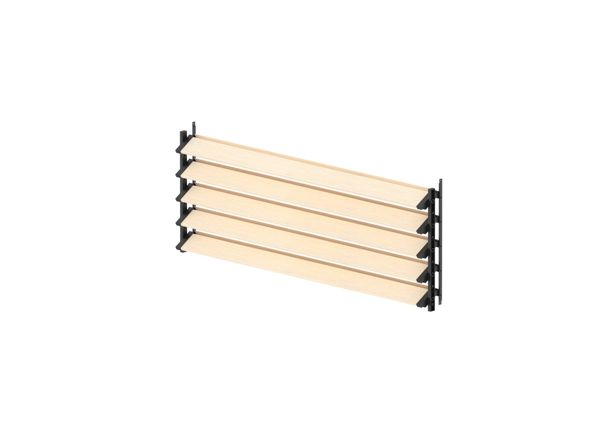 Set sistema inclinabile orizzontale in plastica nera 0,44 m con riempimento in legno di pino 1,2 m 19x95