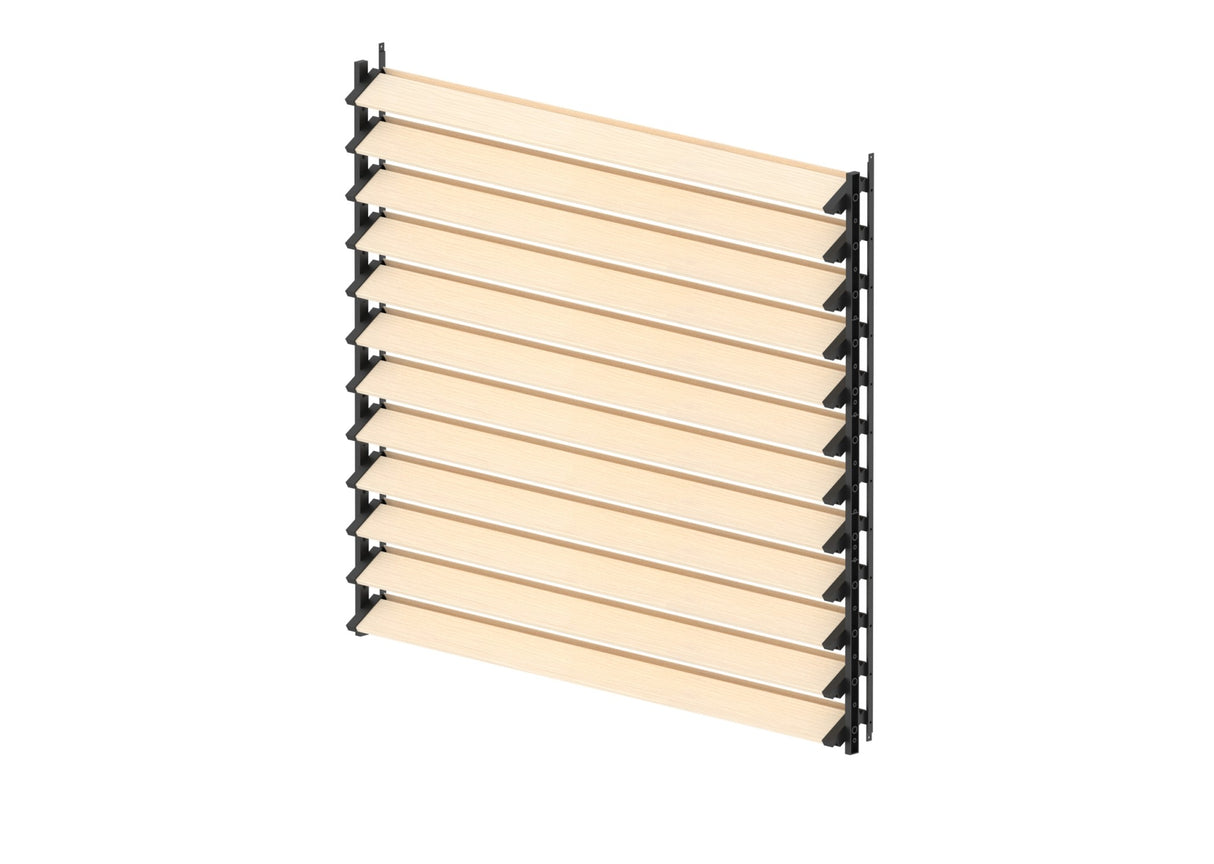Set sistema basculante orizzontale in acciaio zincato nero 1,07 m nero con riempimento in legno di pino da 1,2 m 19x95
