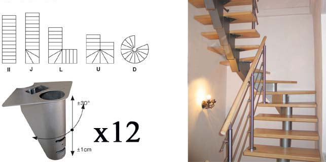 Staircase SEGMENT NS240 V 2450-2230mm, set 12x seg