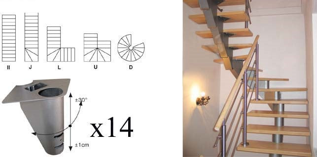 Staircase SEGMENT NS270 set Vmax 2680mm Vmin 2420m