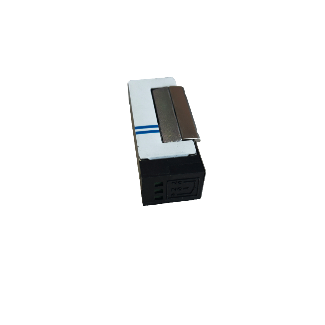 Zámok elektromagnetický s pomocným kontaktom, bez pamäte 12-24V AC/DC