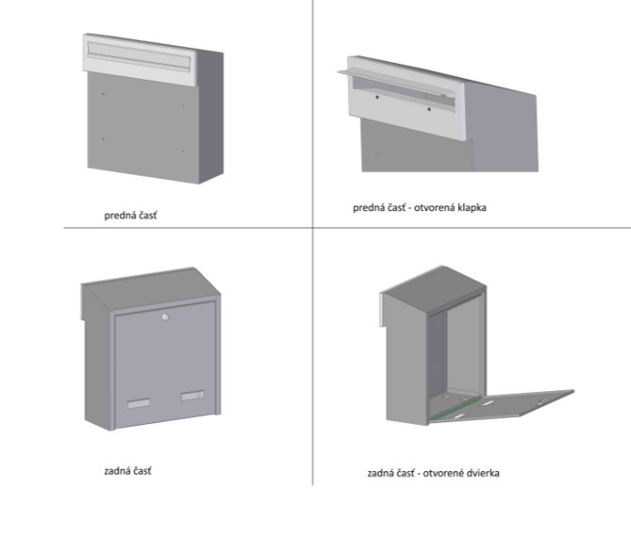 Built-in Mailbox, Galvanized Steel, Anthracite