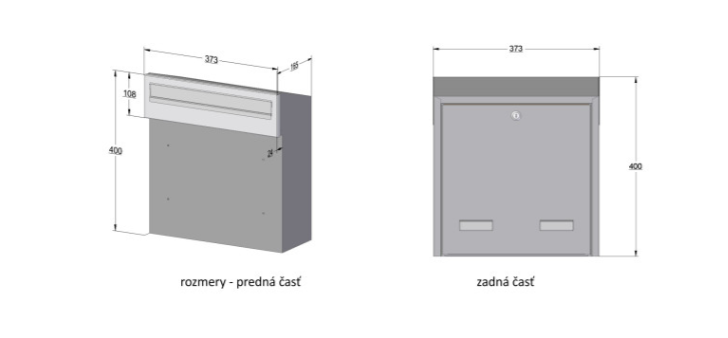 Built-in Mailbox, Galvanized Steel, Anthracite