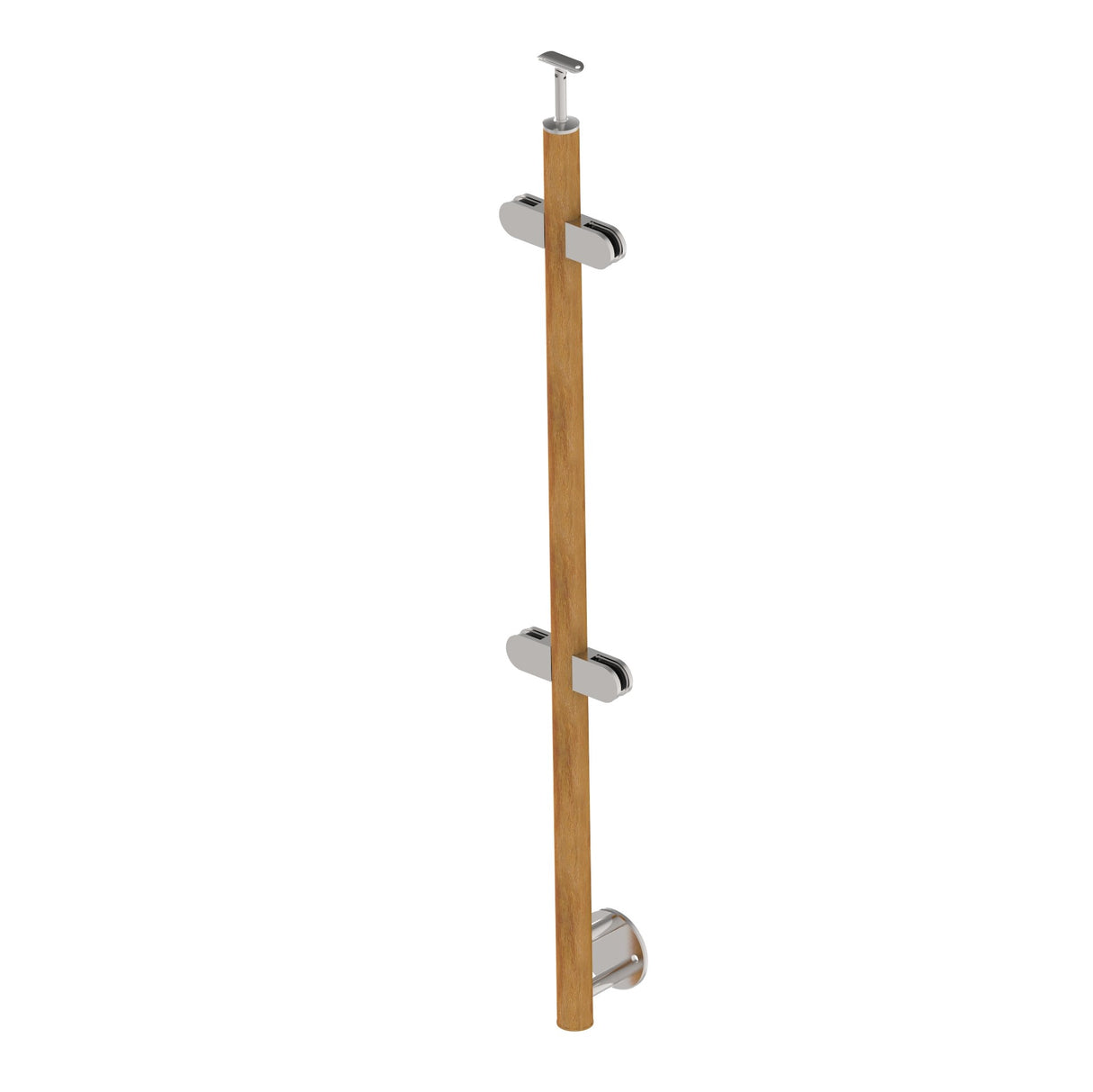 Oak pole D42,4 - 4 clamps, h=100cm, BK - stairs