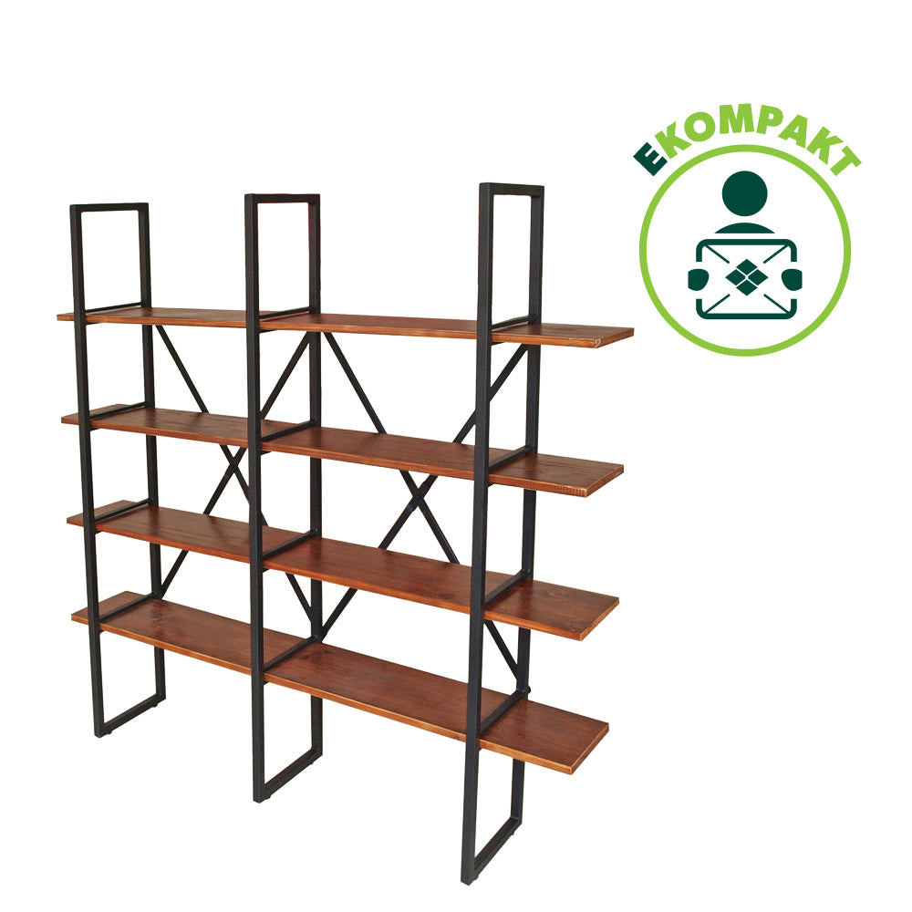 Shelf rack TRAVEZ - 4 shelves, redbrown