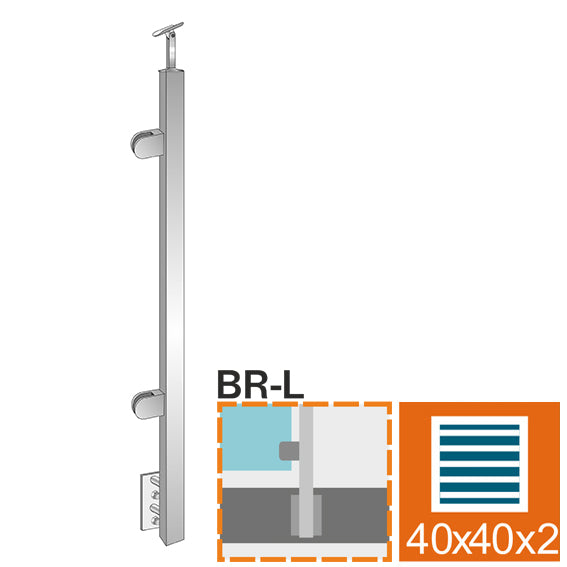 Stainless steel pole JP, BK-straight, left AISI304