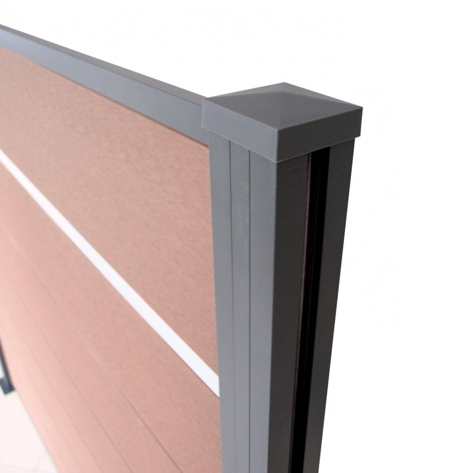 Traversa in alluminio superiore, 1820mm antracite per pannelli di recinzione WPC