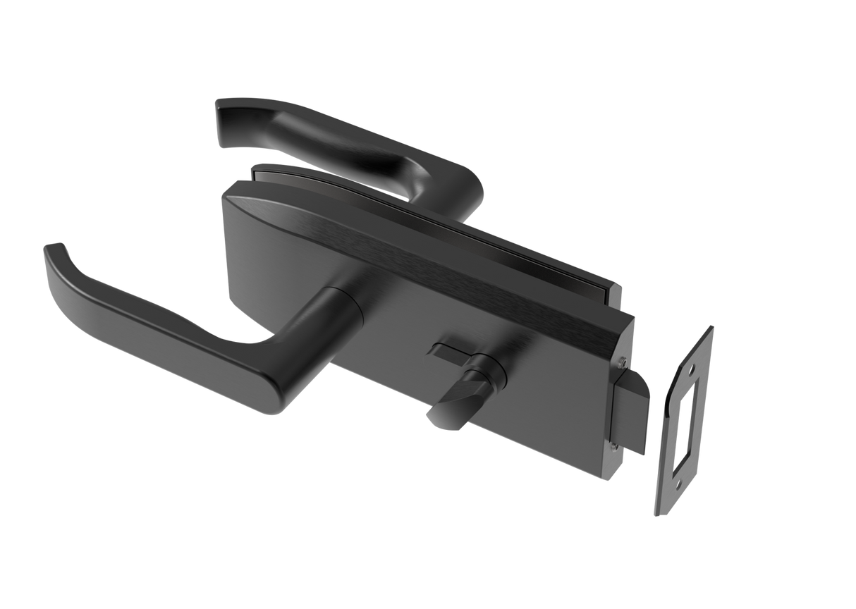 Lock for glass door inox, glass t 8,10,12mm BLACK
