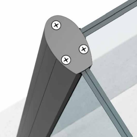 Aluminium pole, VK-straight, corner R