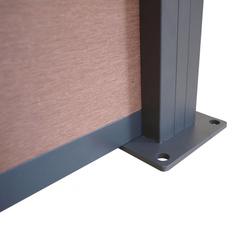 Traversa in alluminio inferiore/decorativa, 1820mm antracite per pannelli da recinzione WPC
