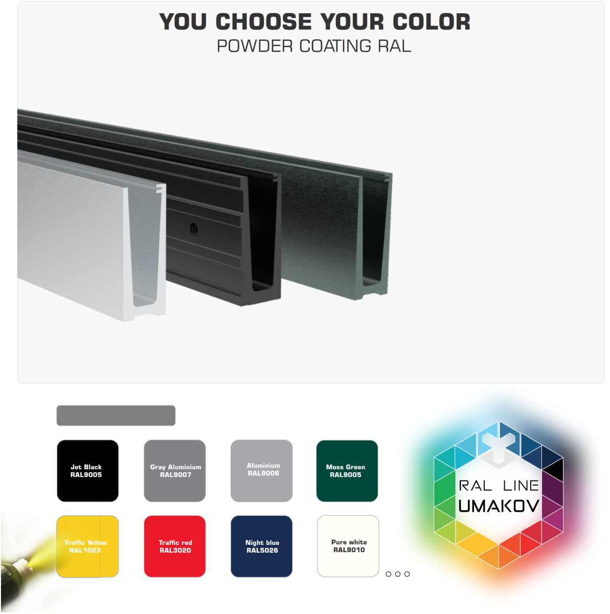 Surface treatment with powder coating.