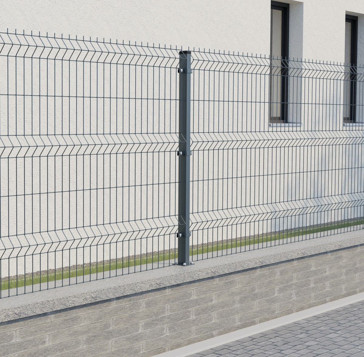 Post 60x40mm with ZnPVC base 2200mm anthracite