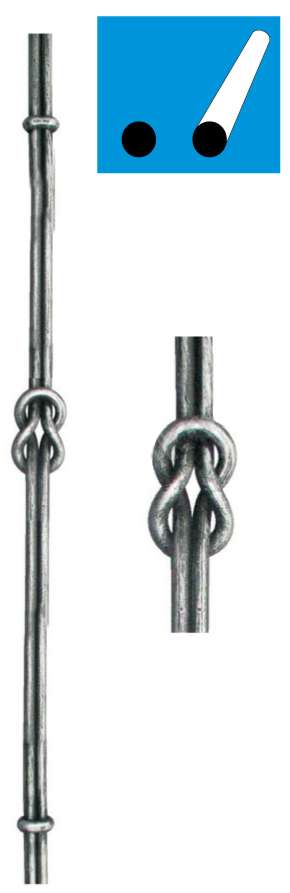 Asta forgiata h1020, b50, 2xD12mm