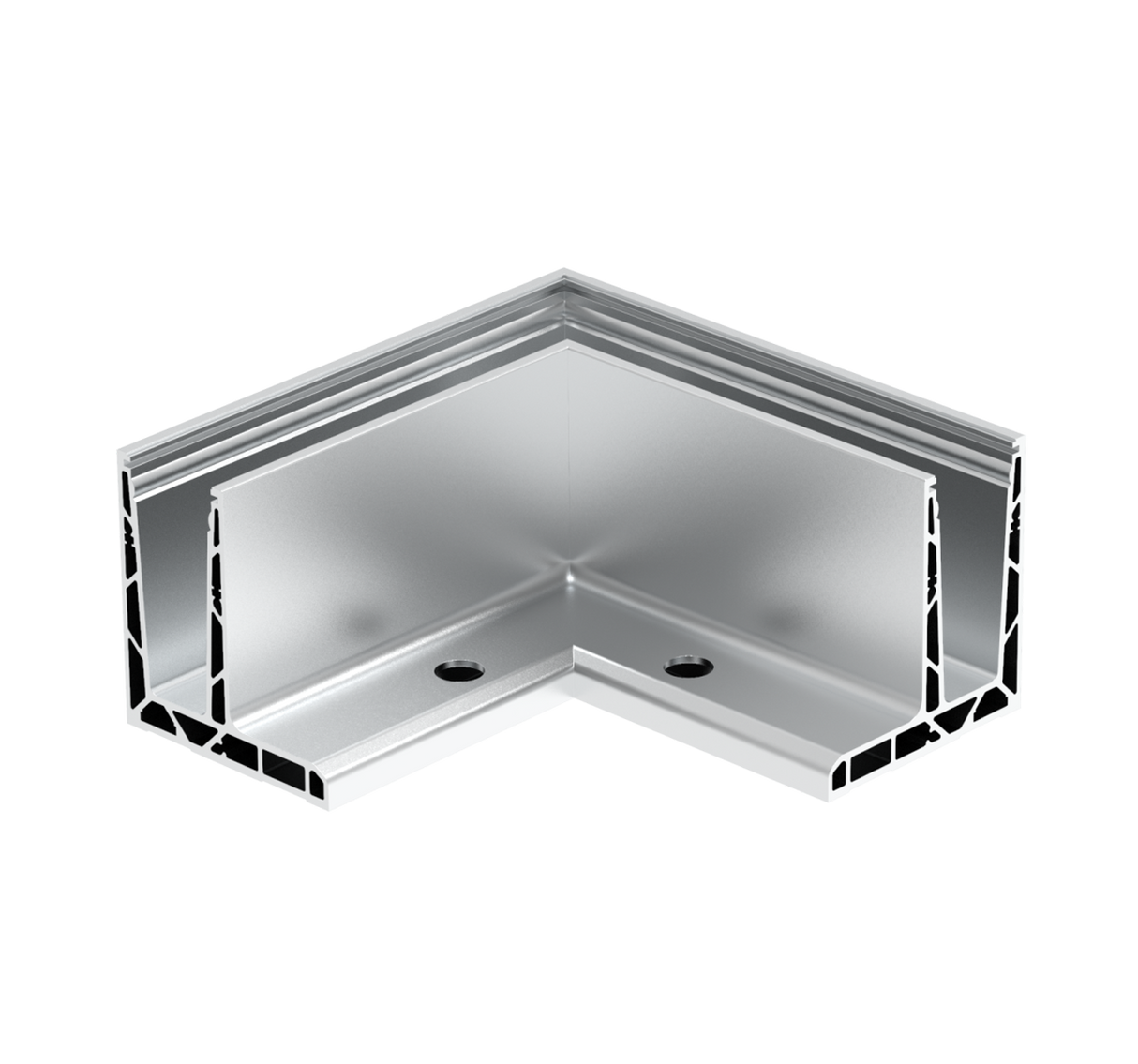 AL. profile, top mount 90° IN corner