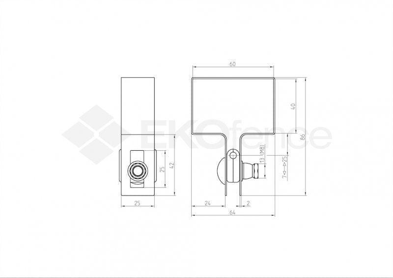 End cap for post ZnPVC 60x40mm black M