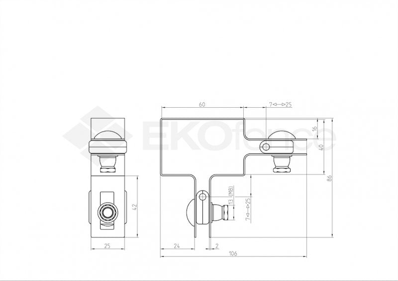 Corner bracket for post ZnPVC 60x40mm green