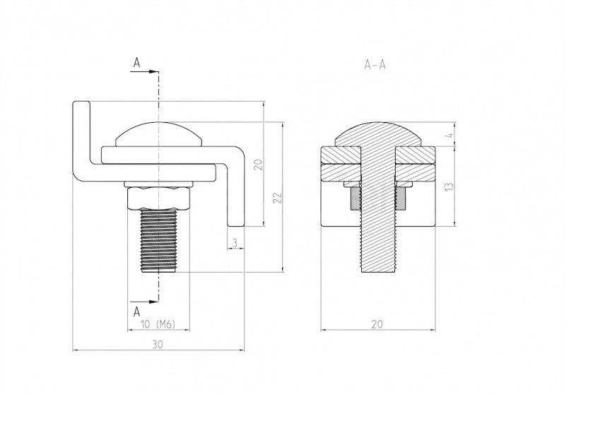 Connector of panels for infinite assembly ZnPVC anthracite