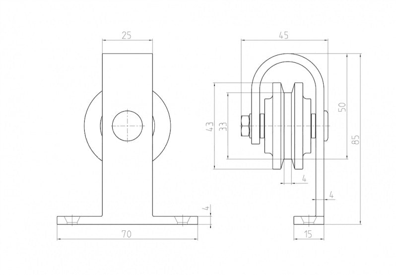 sliding barn door hardware - mini - "Siera"