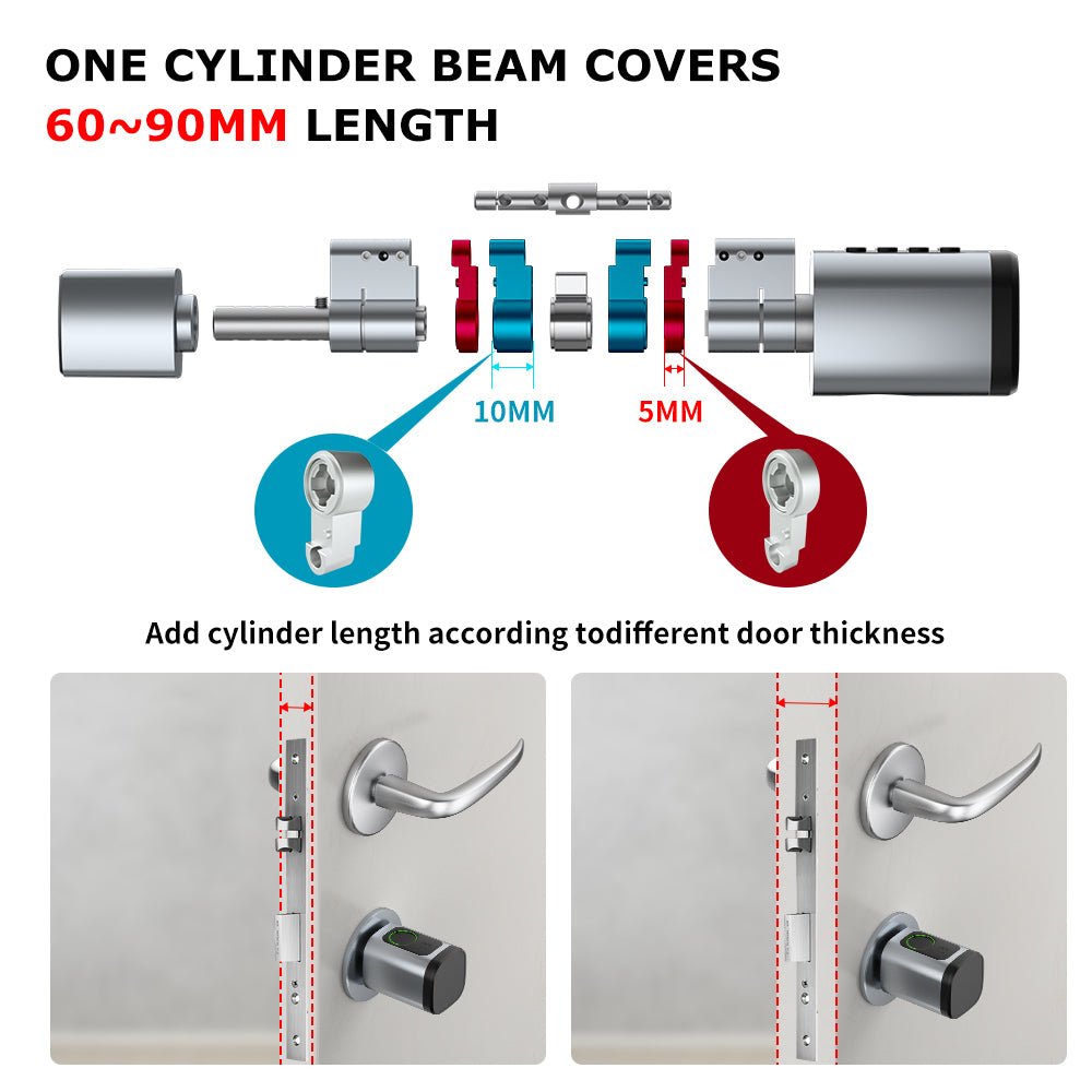 Double lock cylinder 70-90mm SMART