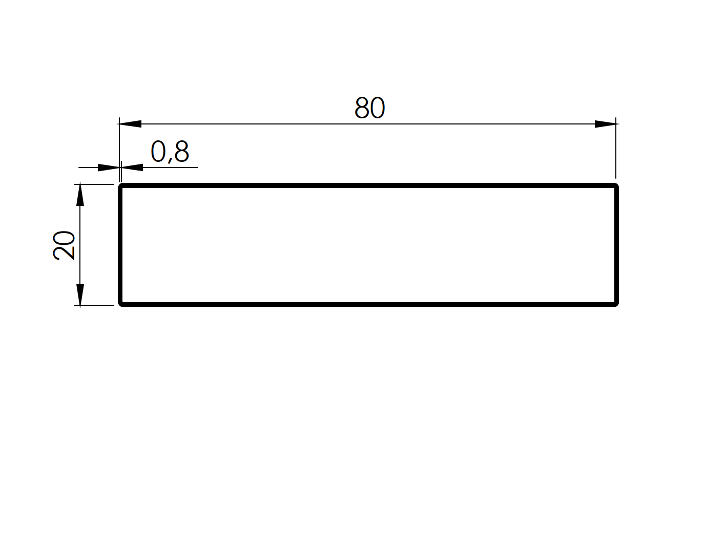 Stainless steel square profile