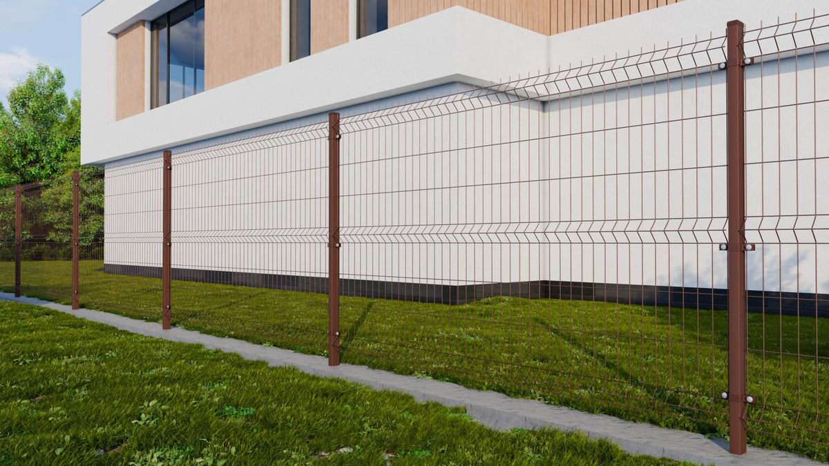 Pannello di recinzione saldato 3D ZnPVC 2500x1530x4mm marrone