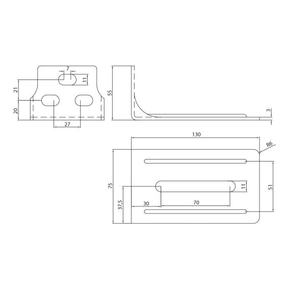 Holder universal, 130x75