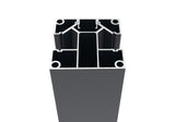 Set of aluminum fence post 70×70 mm-2.0 m, Anthracite RAL 7016, for 20 mm wide infills