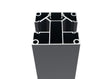 Aluminum fence post set 70 × 70 mm – 2.5 m – Anthracite RAL 7016 – for infills 20 mm wide