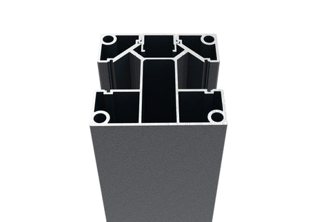 Aluminum fence post 70 × 70 mm – 6.0 m – Anthracite RAL 7016 – for 20 mm wide infills