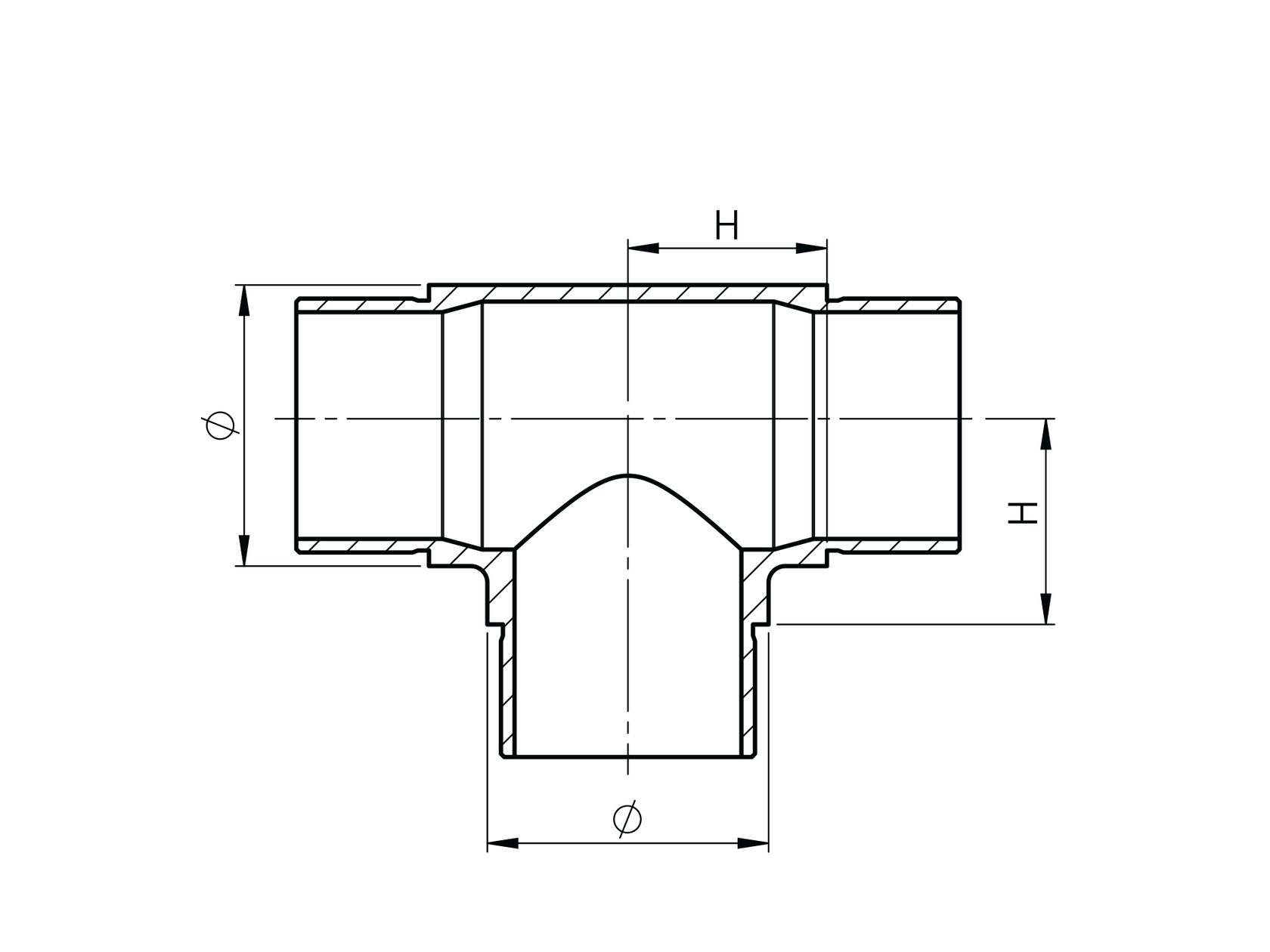 Stainless steel flush angle - T shape