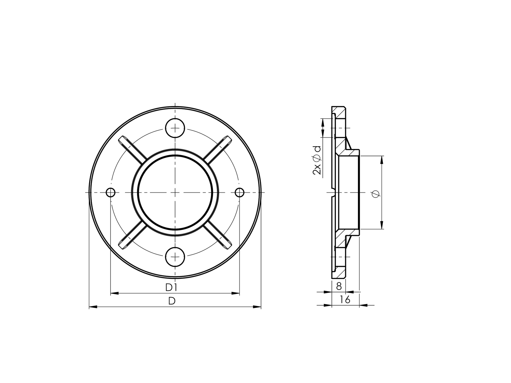 Upper anchoring - flange
