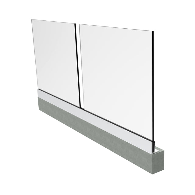 Glass railing, aluminium profile, 2500x1000mm