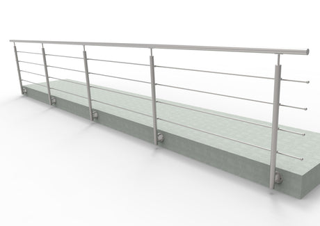 Stainless railing, AISI304, 6000x900mm, BR