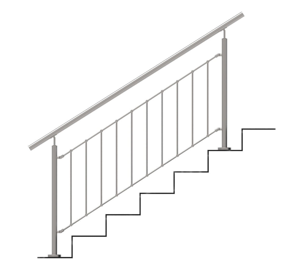 Vertical railing VR AISI304, D42,4/d12vertical/H10