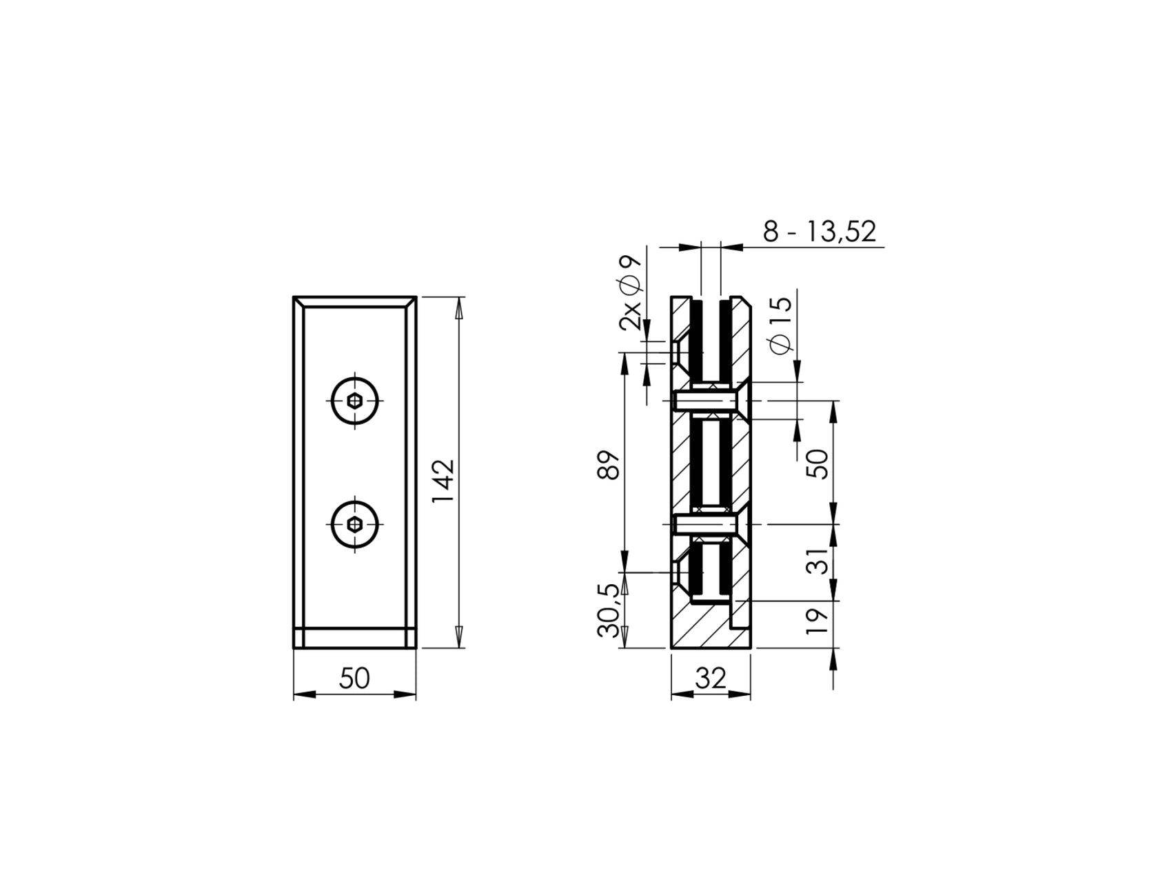 Side anchoring - glass