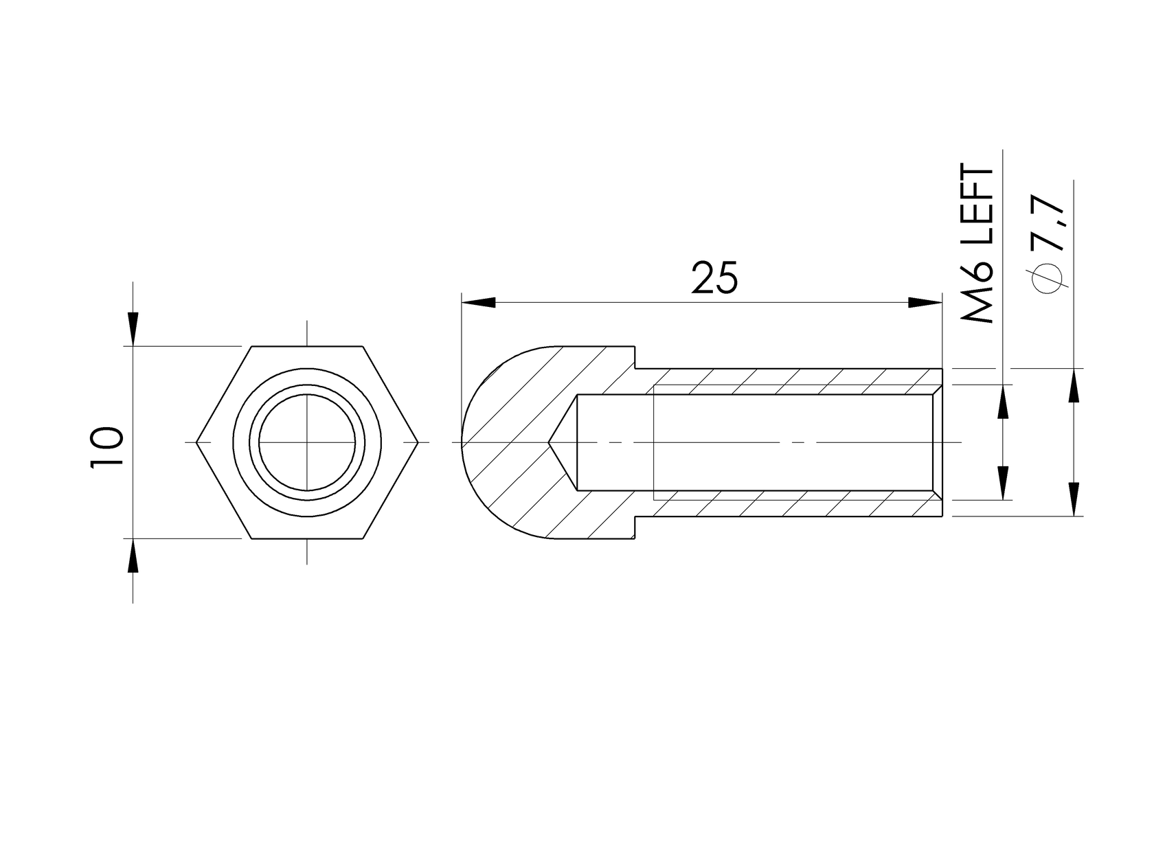 Inox cable clamp - anchor AISI316, M6