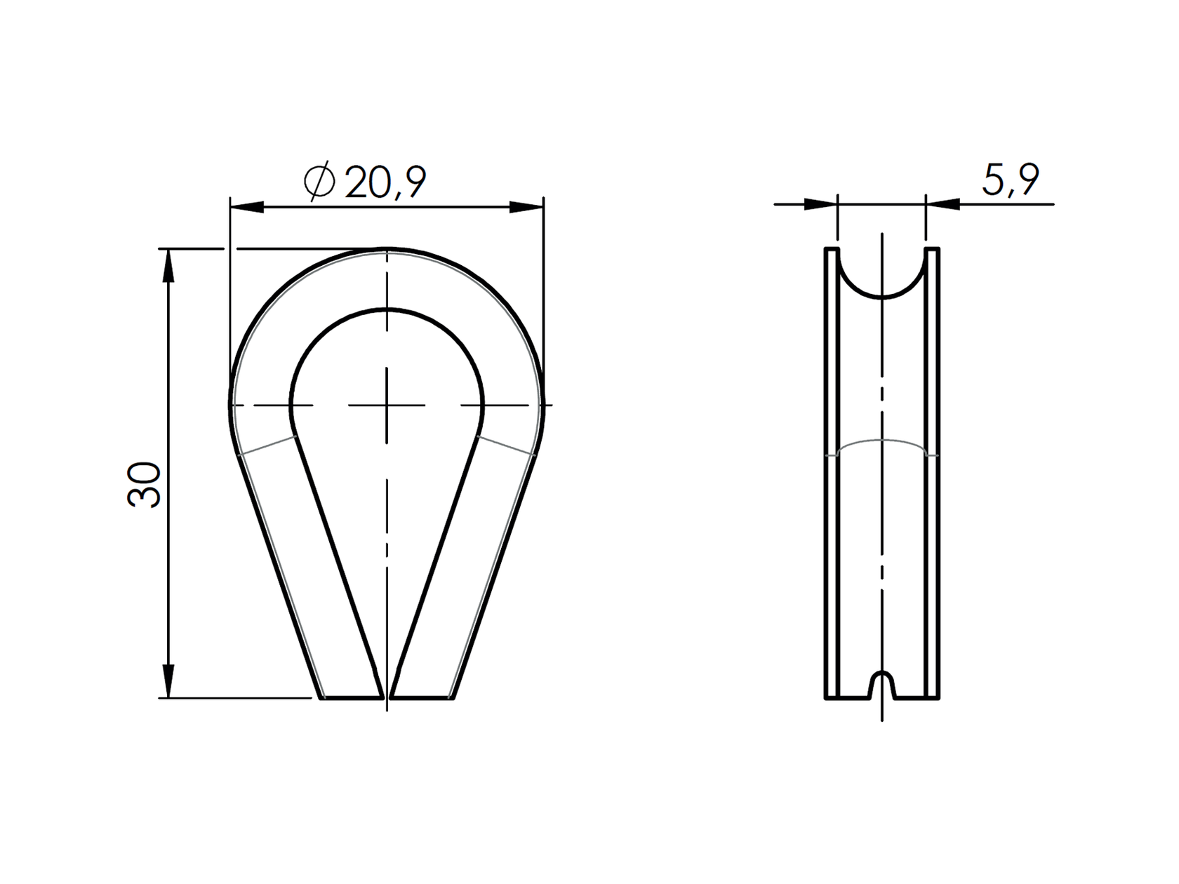 Inox cable clamp - anchor